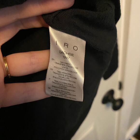 IRO Blazer Black Dachsie Tie Open Front Career Minimalist Office Capsule Classic - Picture 7 of 8